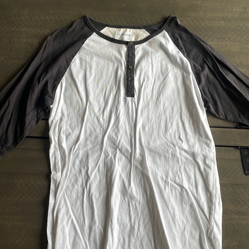 Large White And Grey half Sleeve Shirt